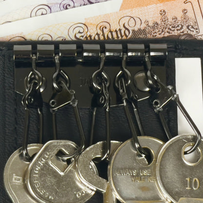 Unisex - Compact Real Leather Key Holder Wallet