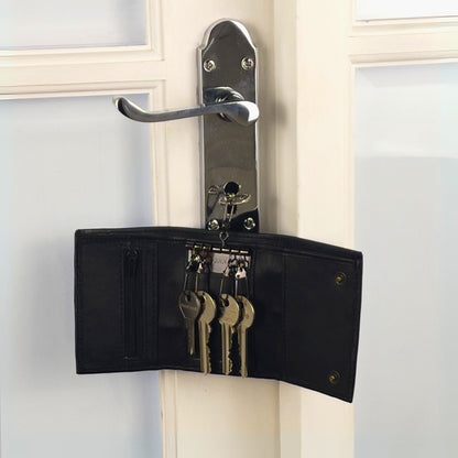 Unisex - Compact Real Leather Key Holder Wallet