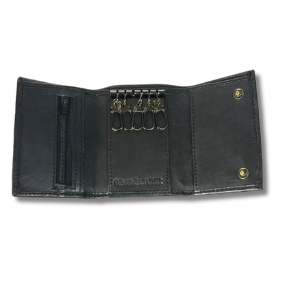 Unisex - Compact Real Leather Key Holder Wallet