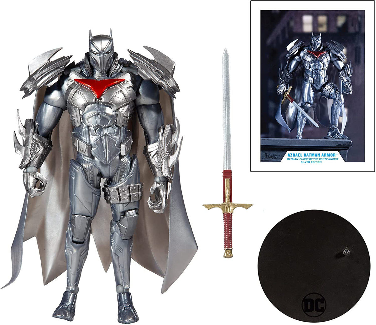 DC Multiverse Batman Curse of The White Knight 7 Inch Action Figure Comic Series - Azrael Batman Armor Gold Label