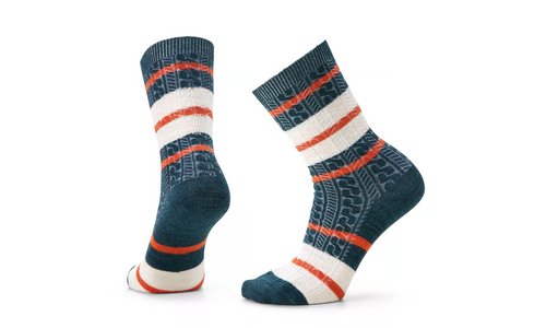 Everyday Striped Cable Zero Cushion Crew Socks