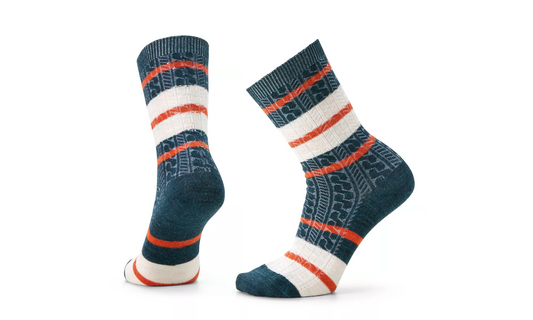 Everyday Striped Cable Zero Cushion Crew Socks