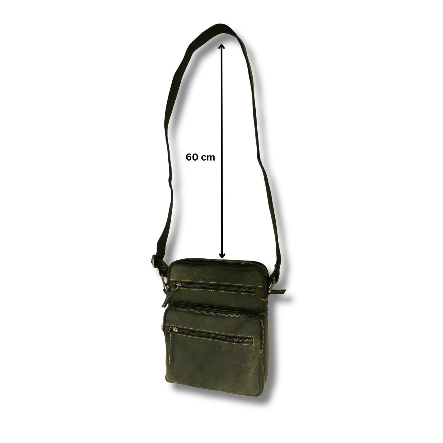 Unisex Hunter Suede Leather Multi-Compartment Crossbody/Shoulder Bag