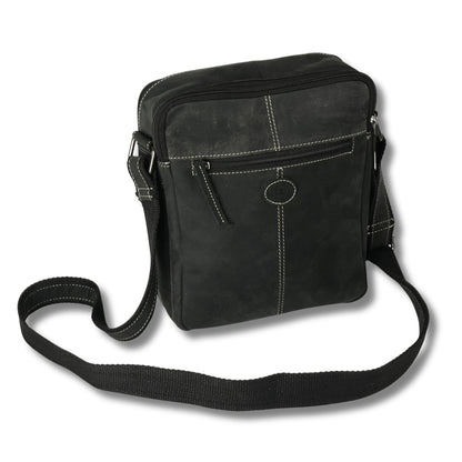 Unisex Hunter Suede Leather Multi-Compartment Crossbody/Shoulder Bag