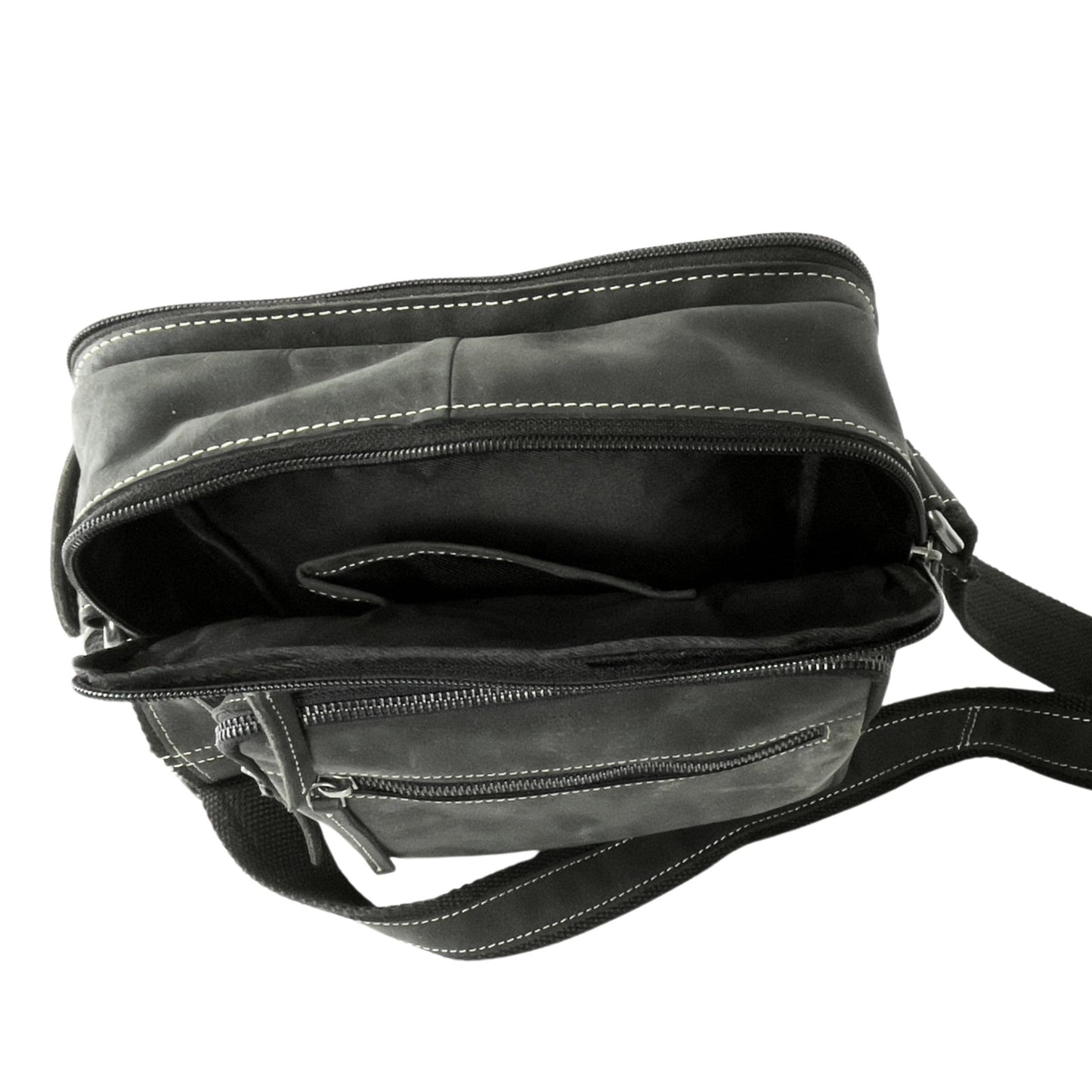 Unisex Hunter Suede Leather Multi-Compartment Crossbody/Shoulder Bag