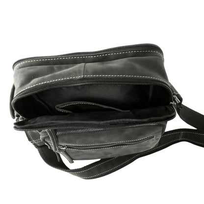 Unisex Hunter Suede Leather Multi-Compartment Crossbody/Shoulder Bag