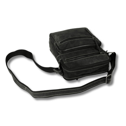 Unisex Hunter Suede Leather Multi-Compartment Crossbody/Shoulder Bag