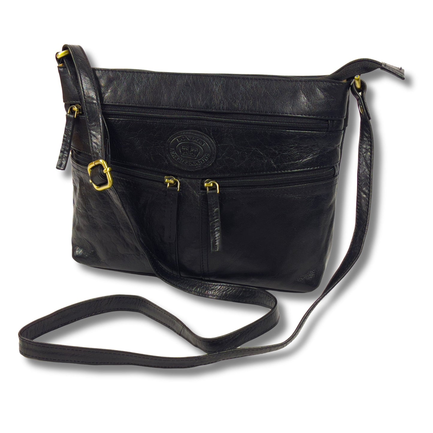 Ladies Real Leather Multi-Compartment Crossbody/Shoulder Bag