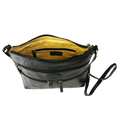 Ladies Real Leather Multi-Compartment Crossbody/Shoulder Bag