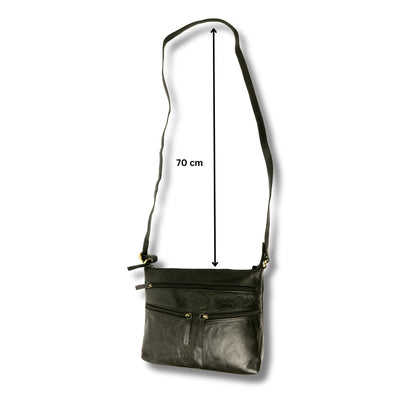 Ladies Real Leather Multi-Compartment Crossbody/Shoulder Bag