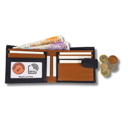 Men's RFID Real Nappa Leather Bifold Wallet
