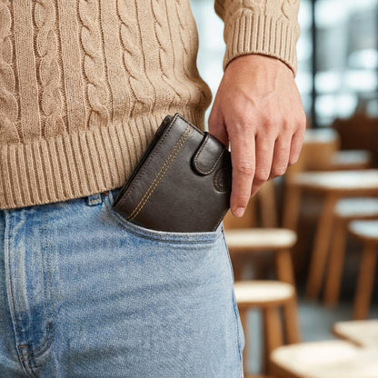 Men's RFID Real Nappa Leather Bifold Wallet