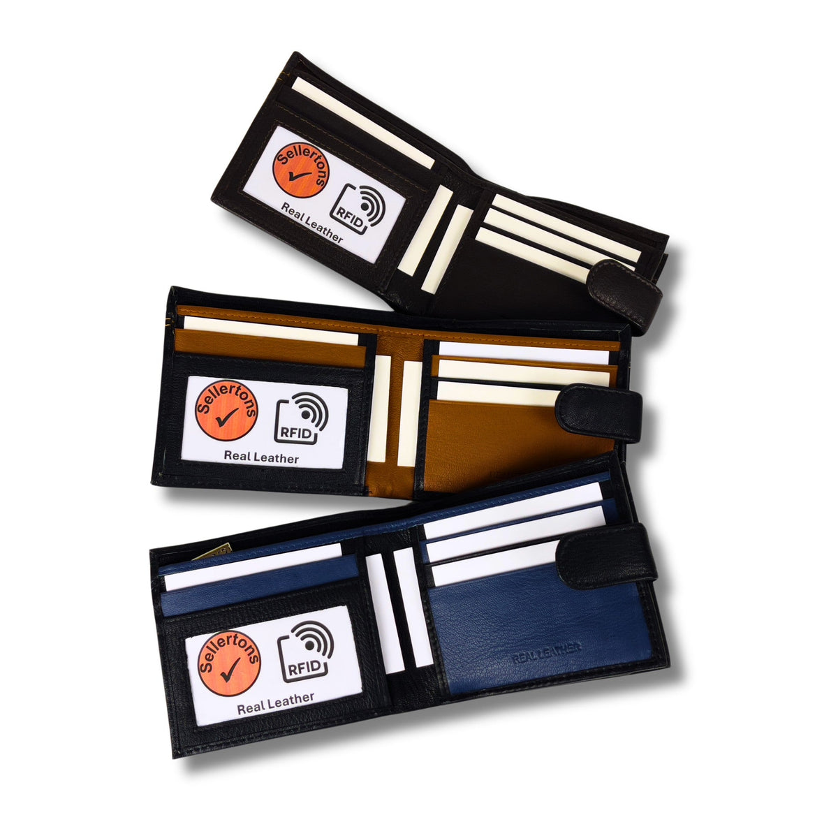 Men's RFID Real Nappa Leather Bifold Wallet