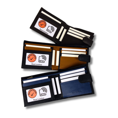 Men's RFID Real Nappa Leather Bifold Wallet