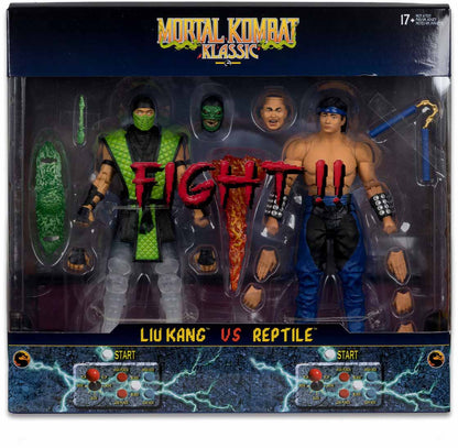 Mortal Kombat Klassic 7 Inch Action Figure 2-Pack - Liu Kang vs Reptile