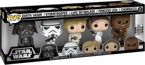 Pop Star Wars 3.75 Inch Action Figure 5-Pack Exclusive - Darth Vader, Stormtrooper, Luke Skywalker, Princess Leia and Chewbacca