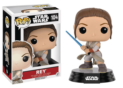 Pop Star Wars The Force Awakens 3.75 Inch Action Figure - Rey #104 (Sub-Standard Packaging)