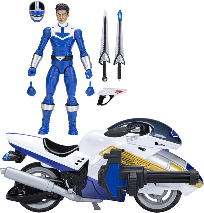 Power Rangers Lightning Collection 6 Inch Action Figure Deluxe Wave 3 - Time Force Blue Ranger with Vector Cycle