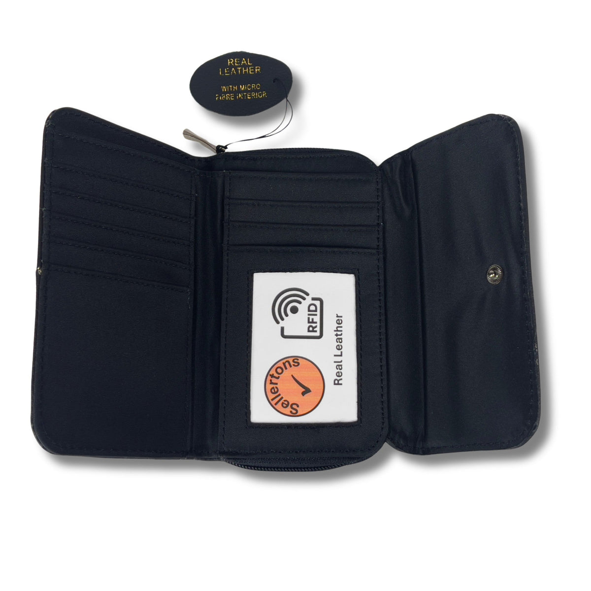 Women's RFID Soft Leather trifold Wallet/Purse with zip coin pocket