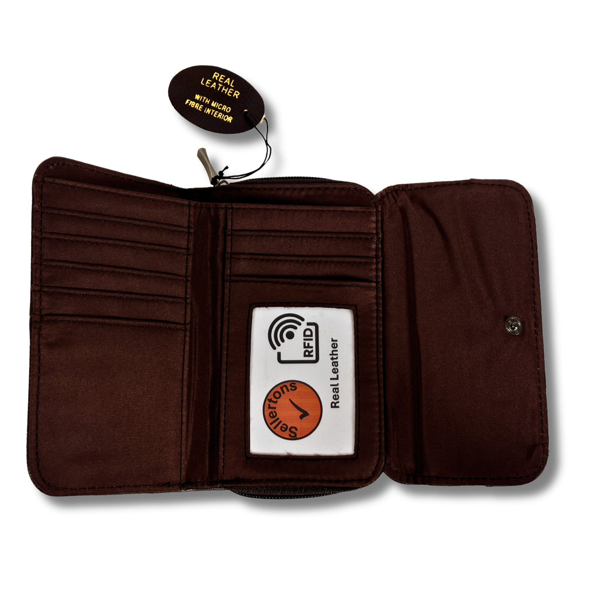 Women's RFID Soft Leather trifold Wallet/Purse with zip coin pocket