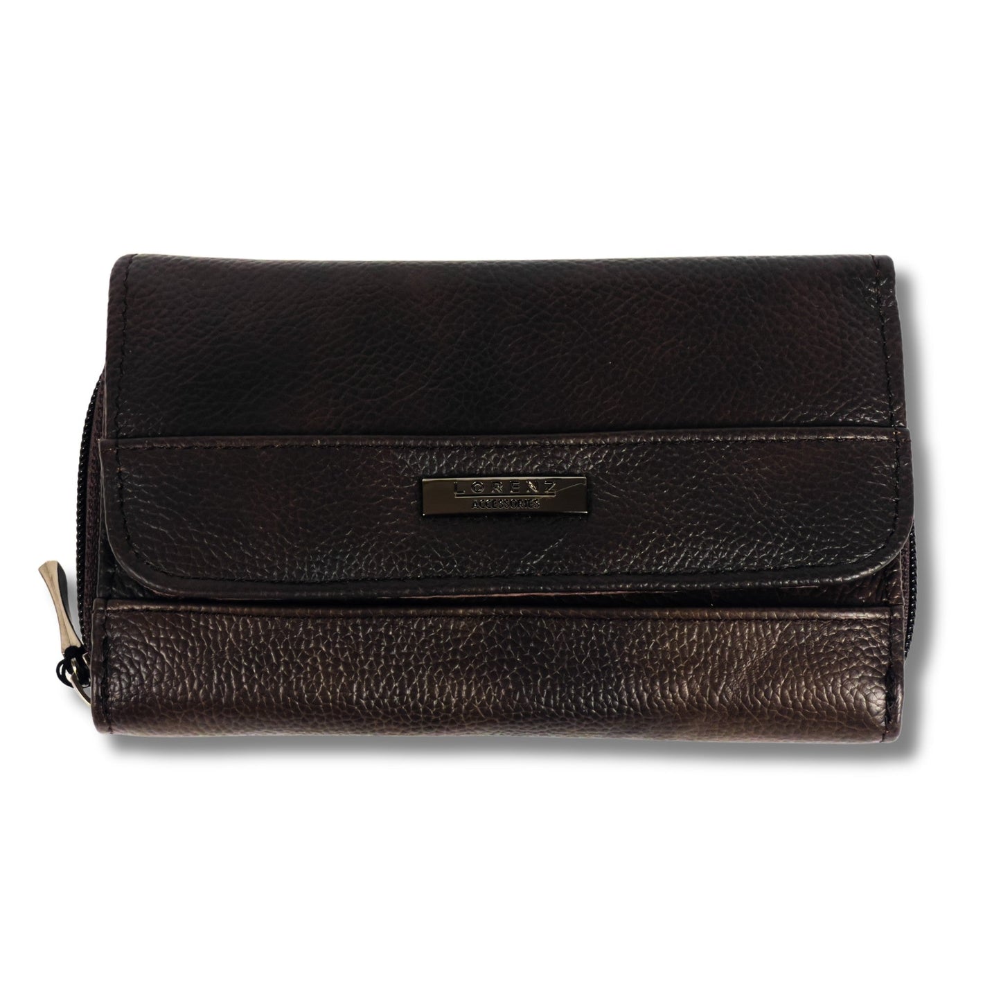 Women's RFID Soft Leather trifold Wallet/Purse with zip coin pocket