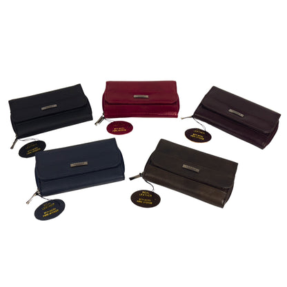Women's RFID Soft Leather trifold Wallet/Purse with zip coin pocket