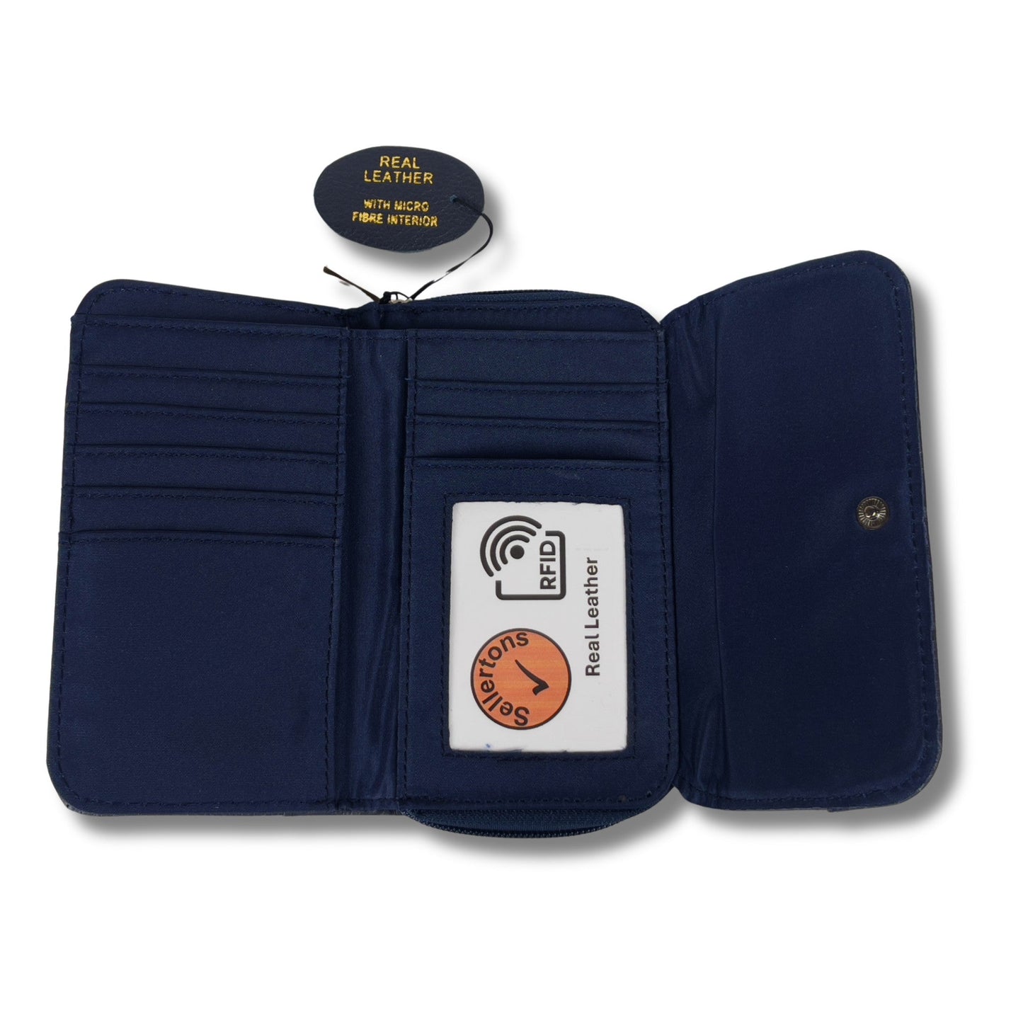 Women's RFID Soft Leather trifold Wallet/Purse with zip coin pocket