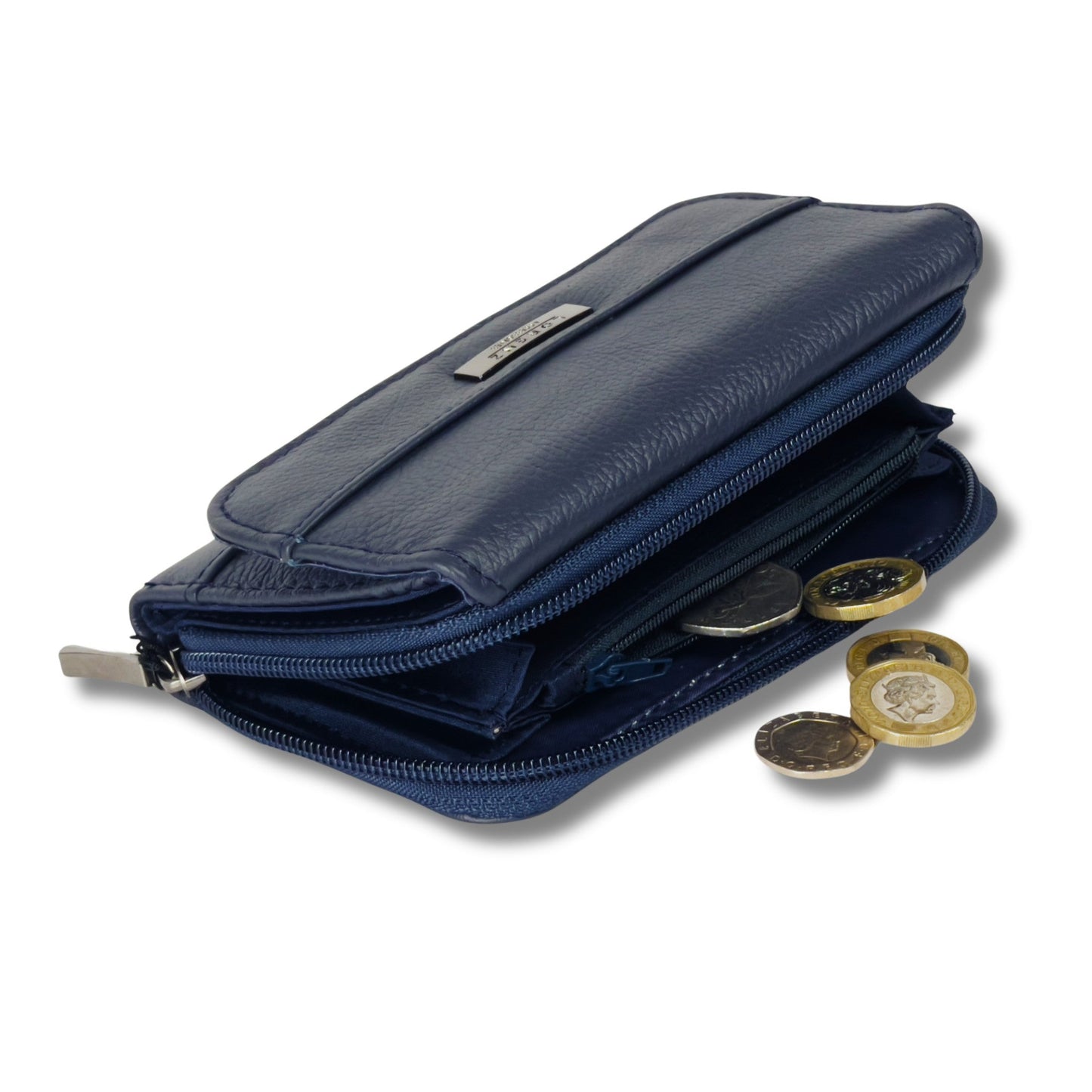 Women's RFID Soft Leather trifold Wallet/Purse with zip coin pocket