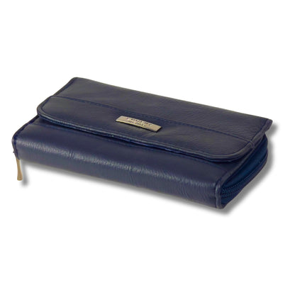 Women's RFID Soft Leather trifold Wallet/Purse with zip coin pocket
