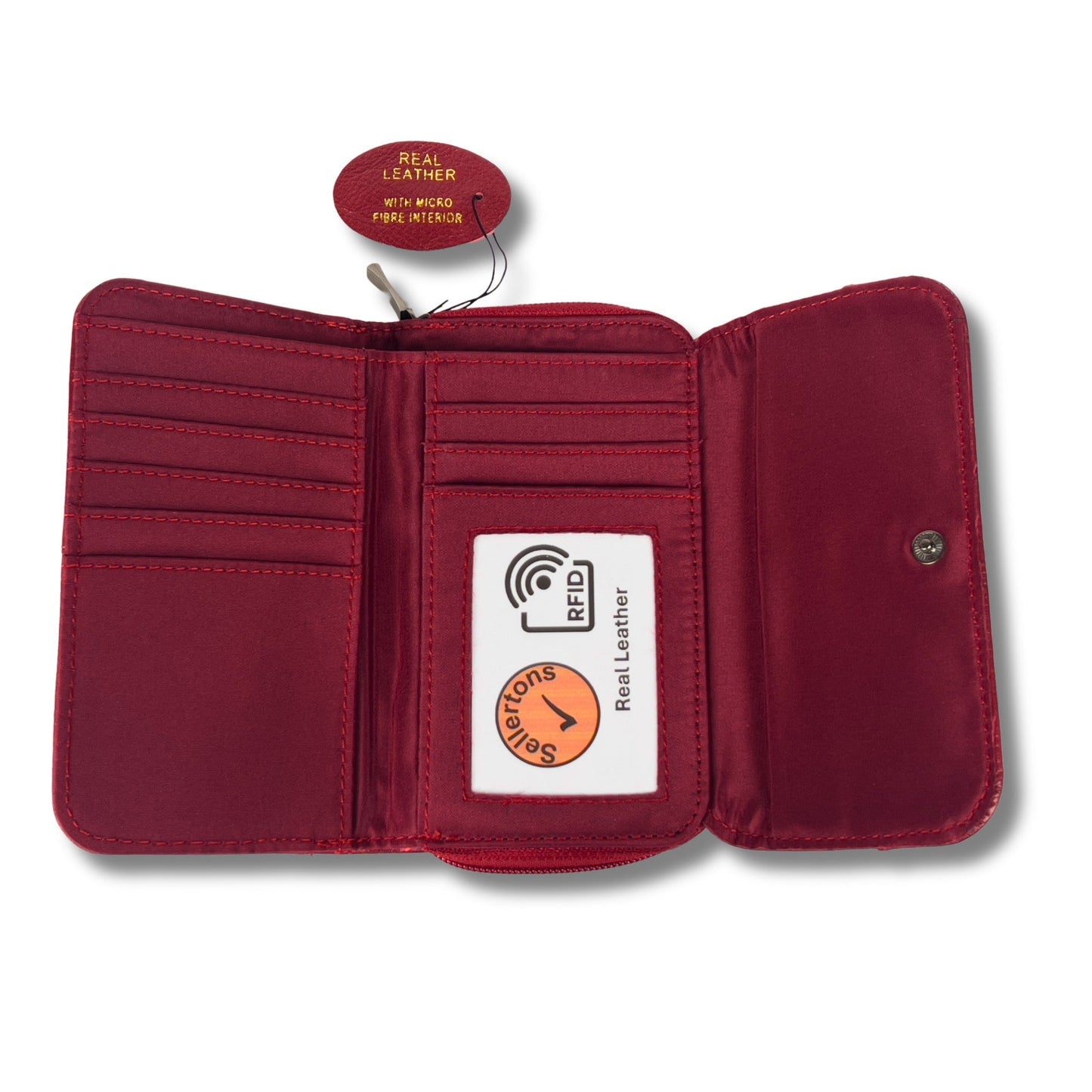 Women's RFID Soft Leather trifold Wallet/Purse with zip coin pocket