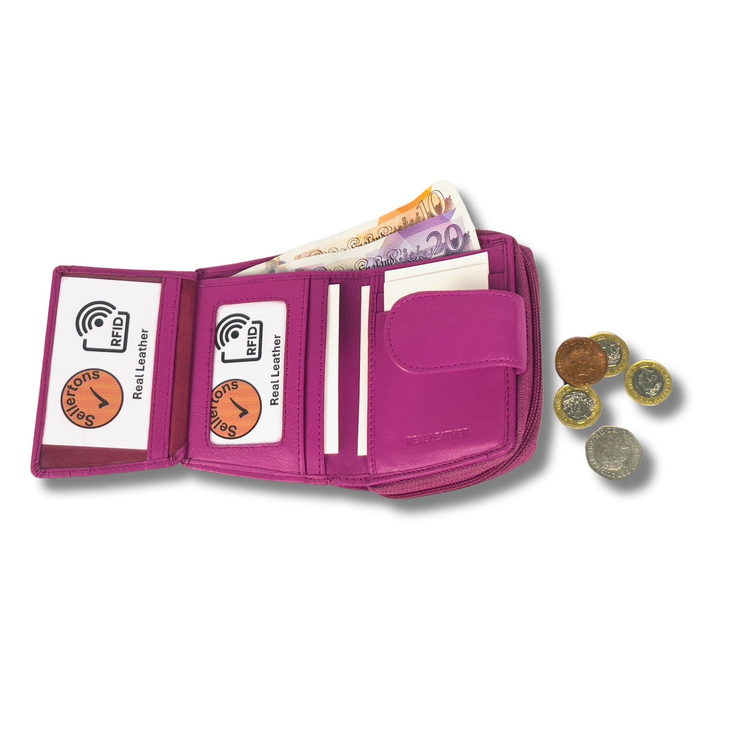 Soft real Nappa Leather RFID Ladies Purse