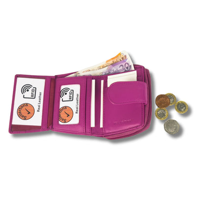 Soft real Nappa Leather RFID Ladies Purse