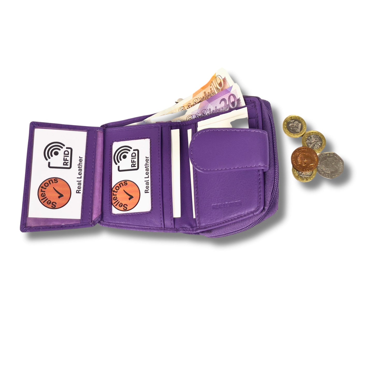Soft real Nappa Leather RFID Ladies Purse