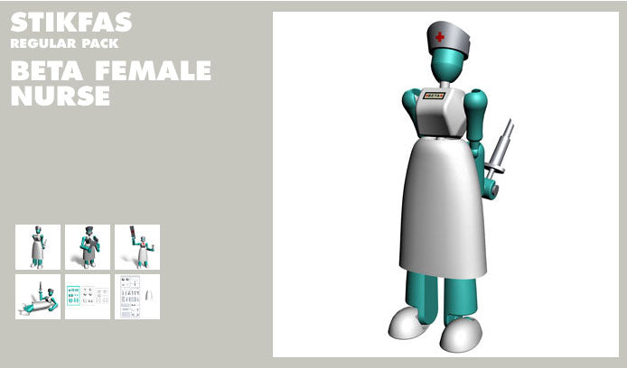 BETA FEMALE NURSE AFK44R Action Figure STIKFAS REGULAR PACK Stickfas Toy