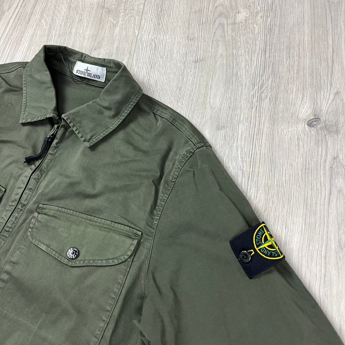 Stone Island Zip Overshirt - Military