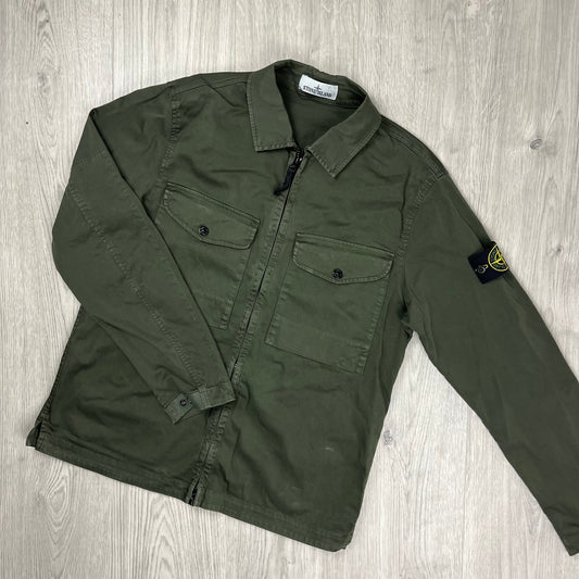 Stone Island Zip Overshirt - Military