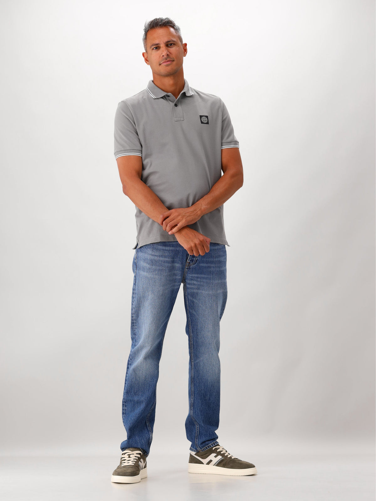 Stone Island Polo Contrast Grijs