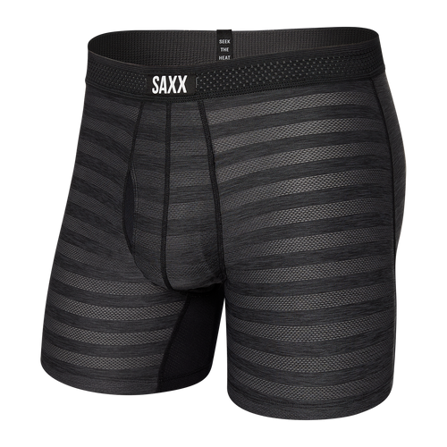 Men's SAXX Hot Shot Boxer Brief Design: Black Heather