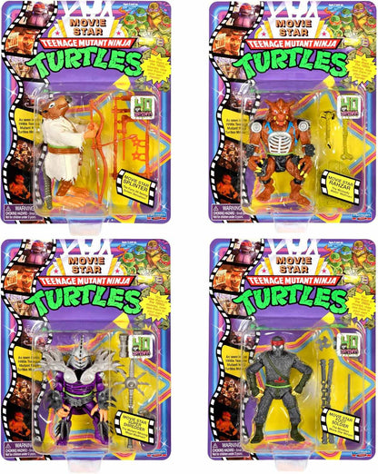 Teenage Mutant Ninja Turtles 4 Inch Action Figure Classic Movie Star 4-Pack - (Splinter - Rahzar - Foot Soldier - Super Shredder) Bundle